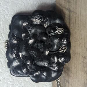 Brighton Rosalie Kiss-Lock Vintage Clutch Black Leather